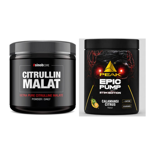 Pump-Set: Sinob Core L-Citrullin Malat + Peak Epic Pump Stim Edition – alle enthaltenen Artikel