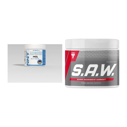 Pump-Set: NNT Arginin + Trec Nutrition SAW Booster 200g – alle enthaltenen Artikel