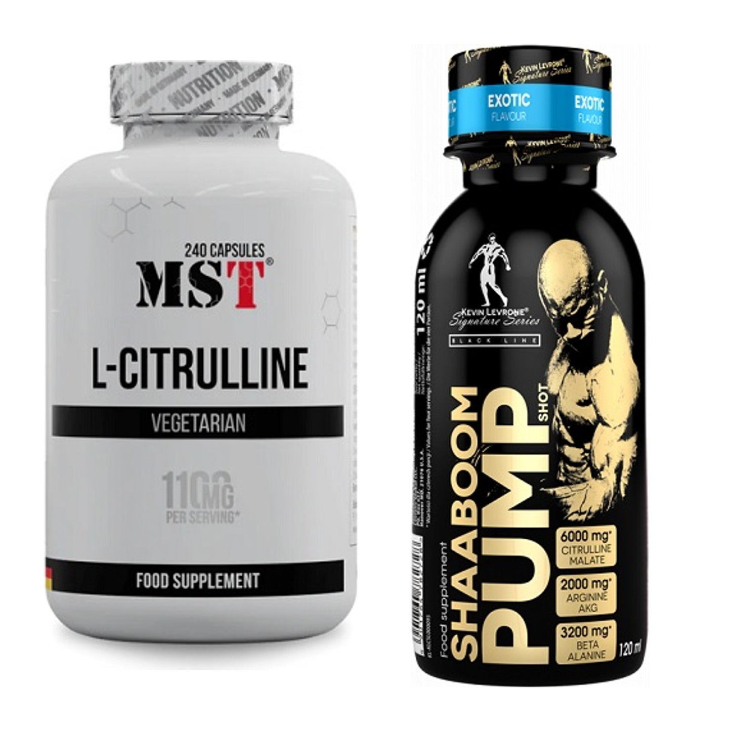 Pump-Set: MST Citrulline + Kevin Levrone Shaaboom Pump Shot – alle enthaltenen Artikel