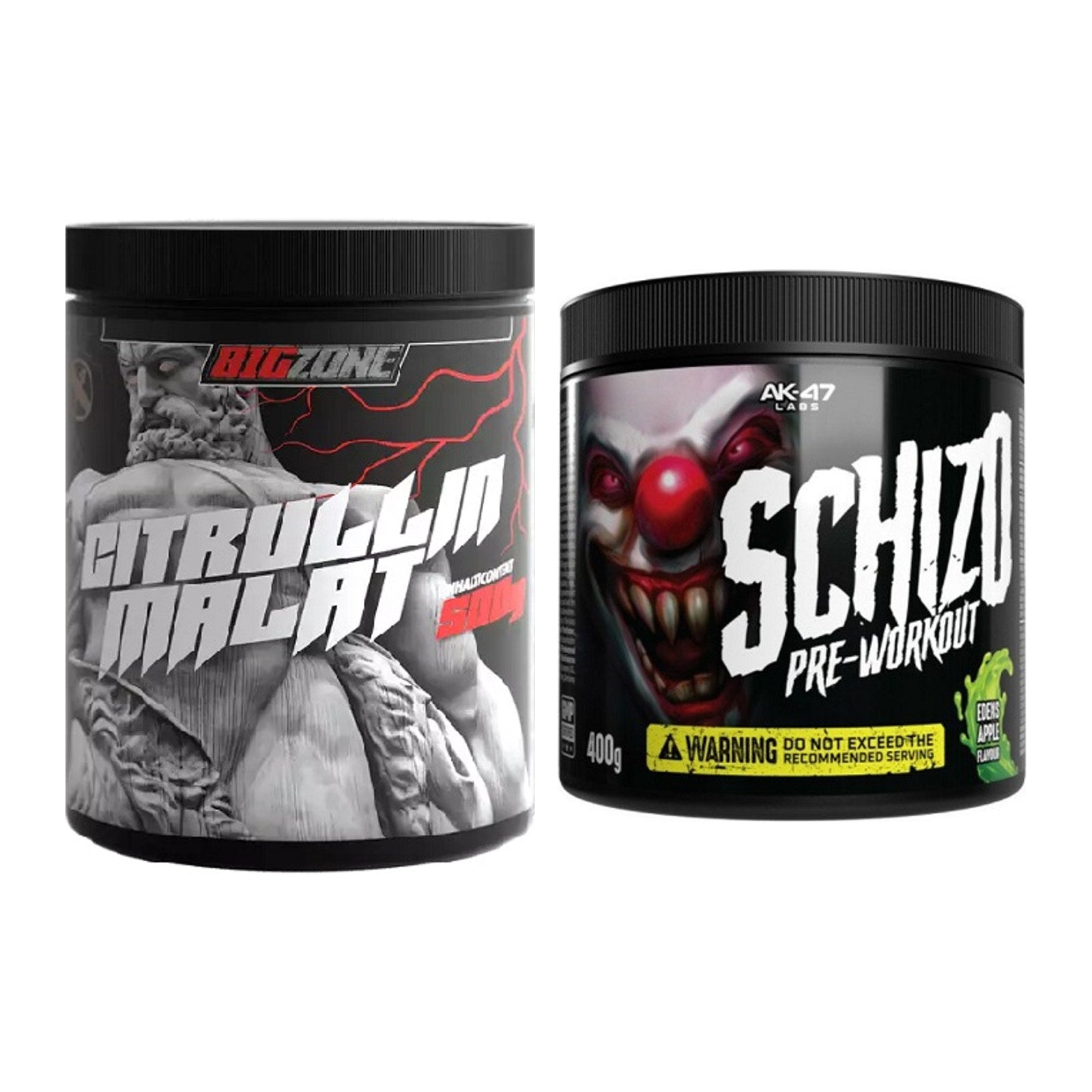 Pump-Set: Big Zone Citrullin Malat + AK47 Labs Schizo Pre-Workout – alle enthaltenen Artikel