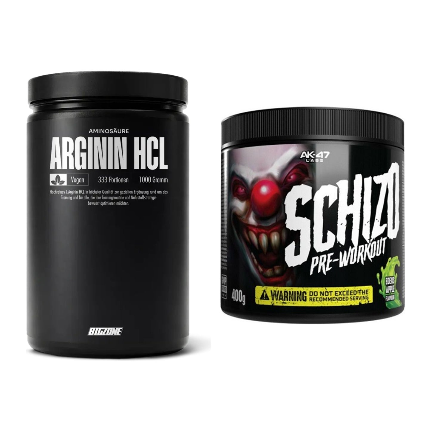 Pump-Set: Big Zone L-Arginin + AK47 Labs Schizo Pre-Workout – alle enthaltenen Artikel