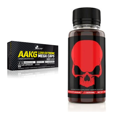 Pump-Set: Olimp AAKG Extreme Mega Caps + Genius Nutrition Warcry – alle enthaltenen Artikel