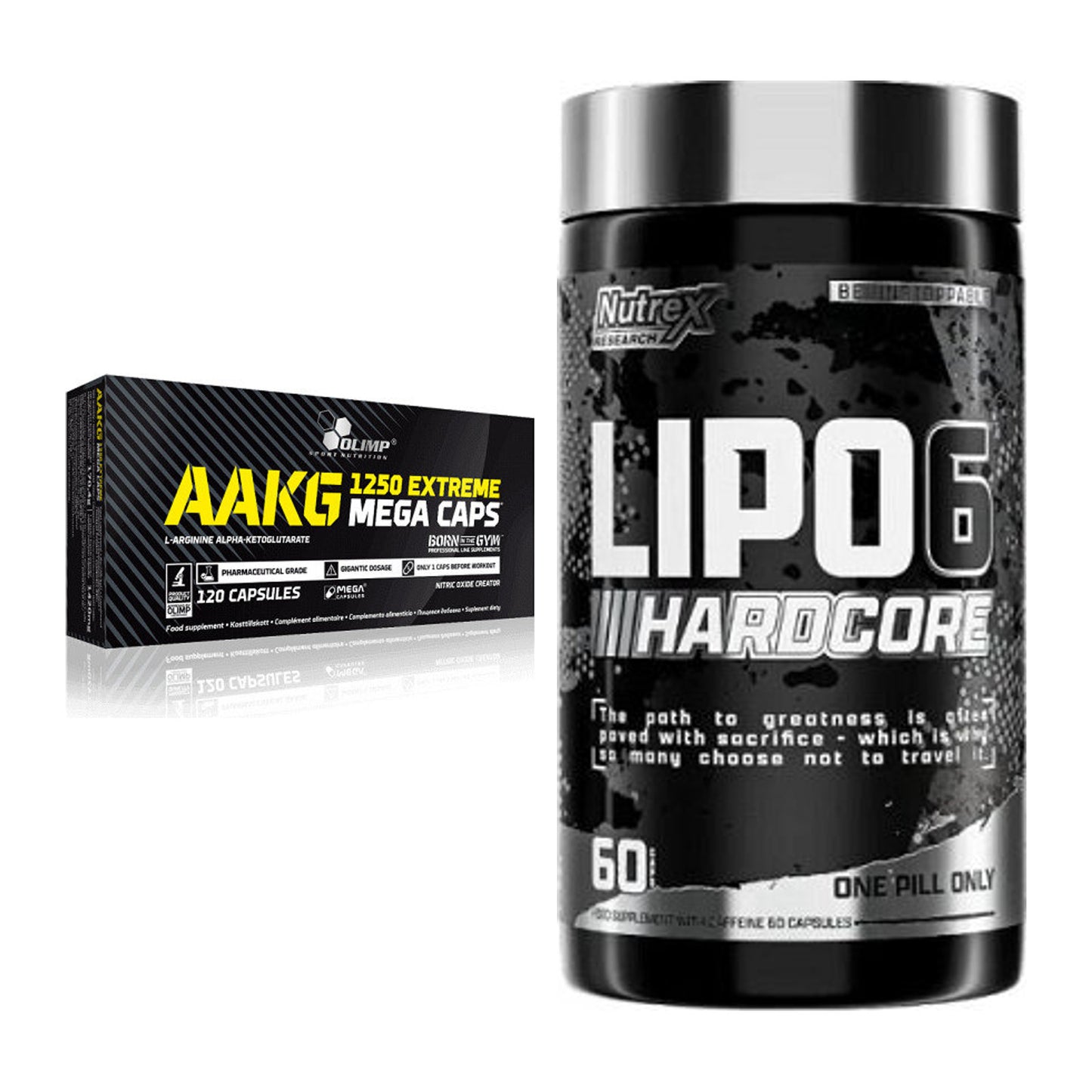 Pump-Set: Olimp AAKG Extreme Mega Caps + Nutrex Lipo 6 Hardcore – alle enthaltenen Artikel
