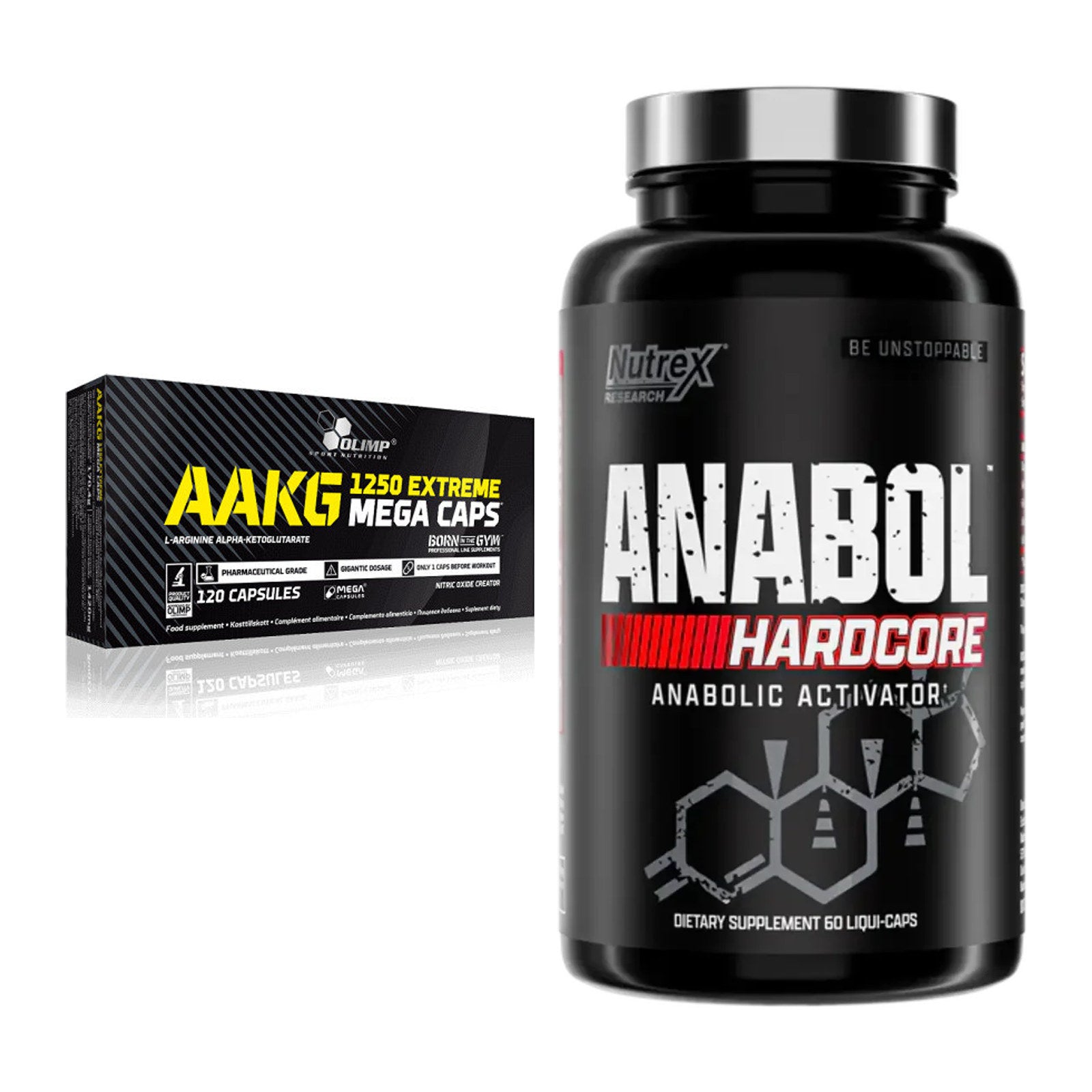Pump-Set: Olimp AAKG Extreme Mega Caps + Nutrex Anabol Hardcore – alle enthaltenen Artikel
