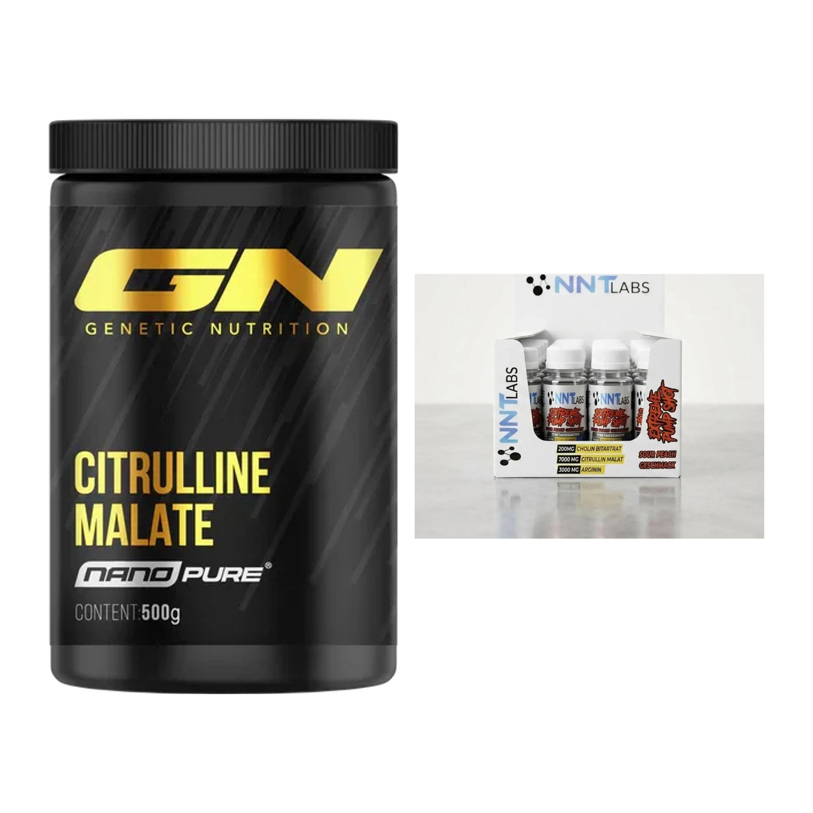 Pump-Set: GN Citrulline Malate + NNT Extreme Pump Shot 20x60ml – alle enthaltenen Artikel