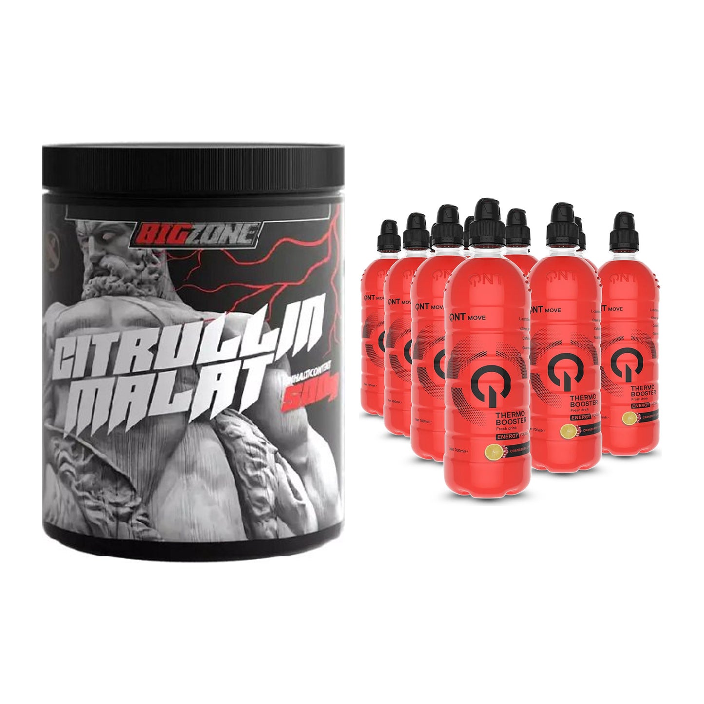 Pump-Set: Big Zone Citrullin Malat + QNT Thermo Booster 12x700ml – alle enthaltenen Artikel