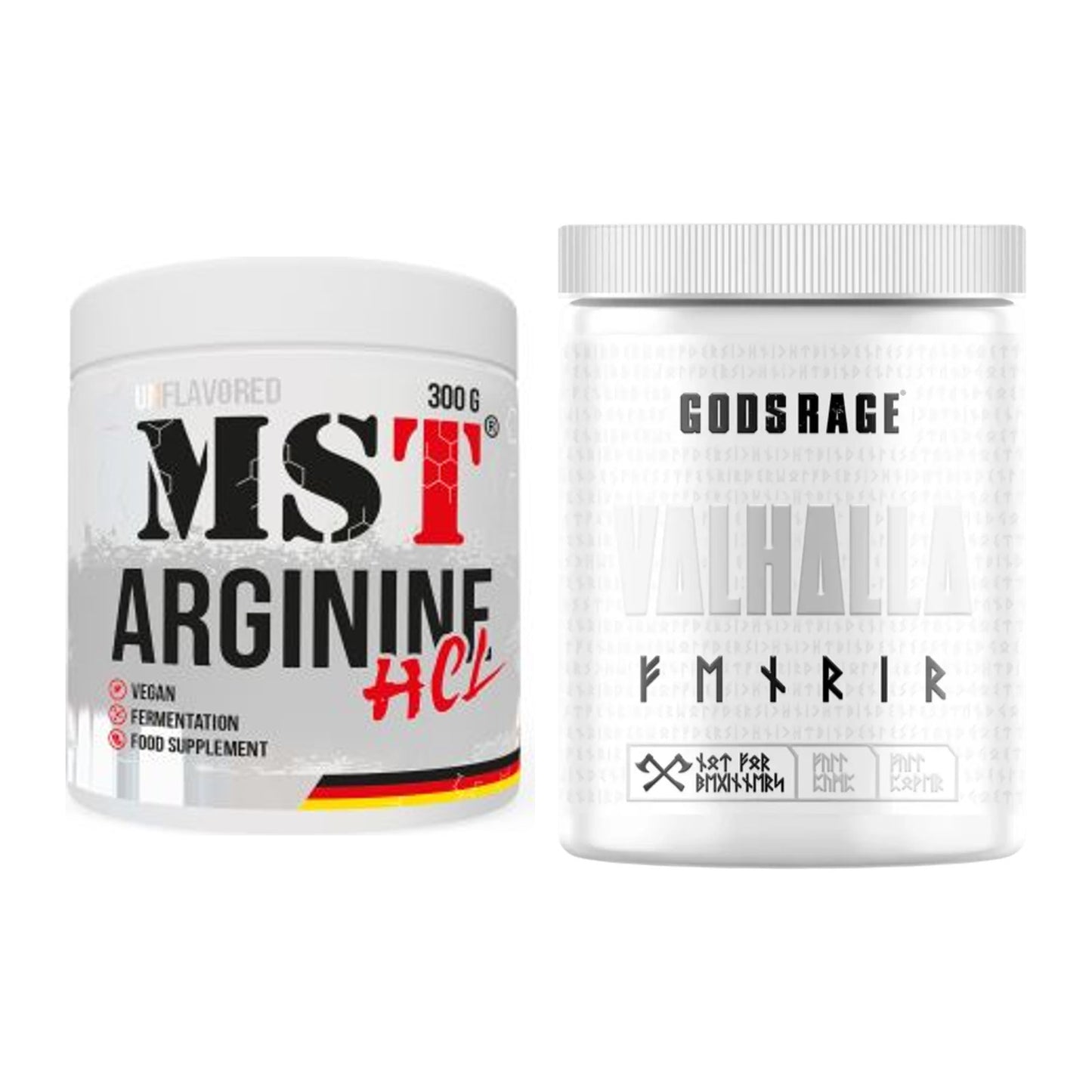 Pump-Set: MST Arginine HCL + GODSRAGE Valhalla Fenrir White – alle enthaltenen Artikel