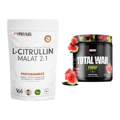 Pump-Set: ProFuel L-Citrullin Malat + Redcon1 Total War PUMP (Plum – alle enthaltenen Artikel