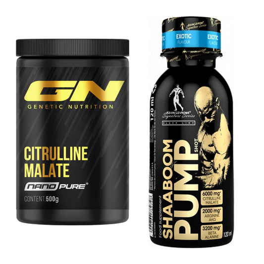 Pump-Set: GN Citrulline Malate + Kevin Levrone Shaaboom Pump Shot – alle enthaltenen Artikel
