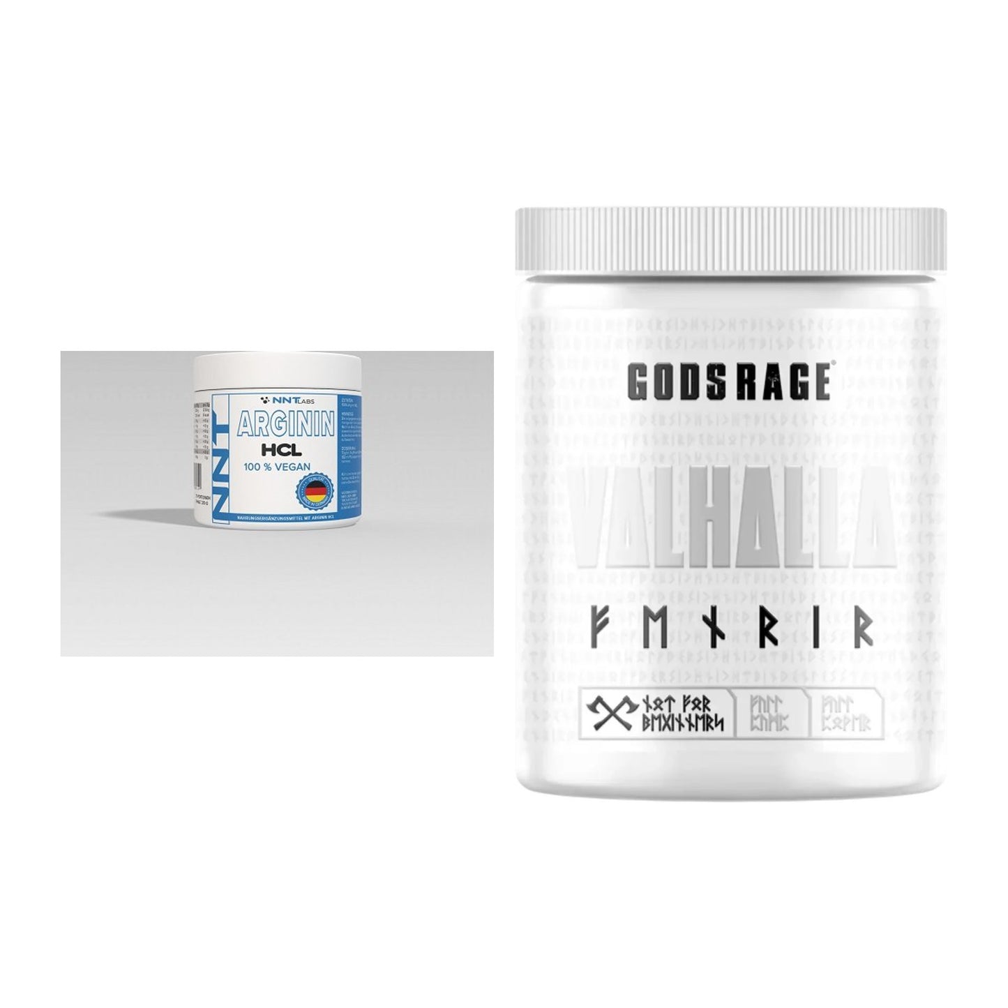 Pump-Set: NNT Arginin + GODSRAGE Valhalla Fenrir White – alle enthaltenen Artikel