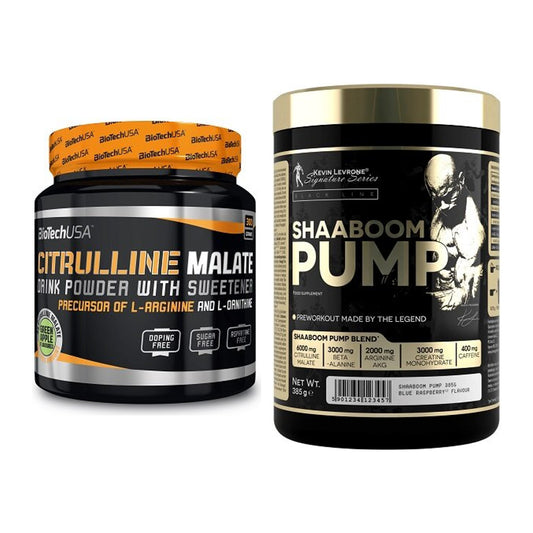 Pump-Set: BioTech Citrulline Malate + Kevin Levrone Shaaboom Pump – alle enthaltenen Artikel