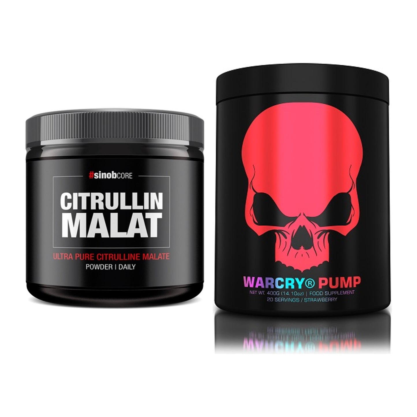 Pump-Set: Sinob Core L-Citrullin Malat + Genius Nutrition Warcry PUMP – alle enthaltenen Artikel