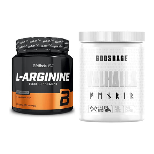 Pump-Set: BioTech L-Arginin + GODSRAGE Valhalla Fenrir White – alle enthaltenen Artikel