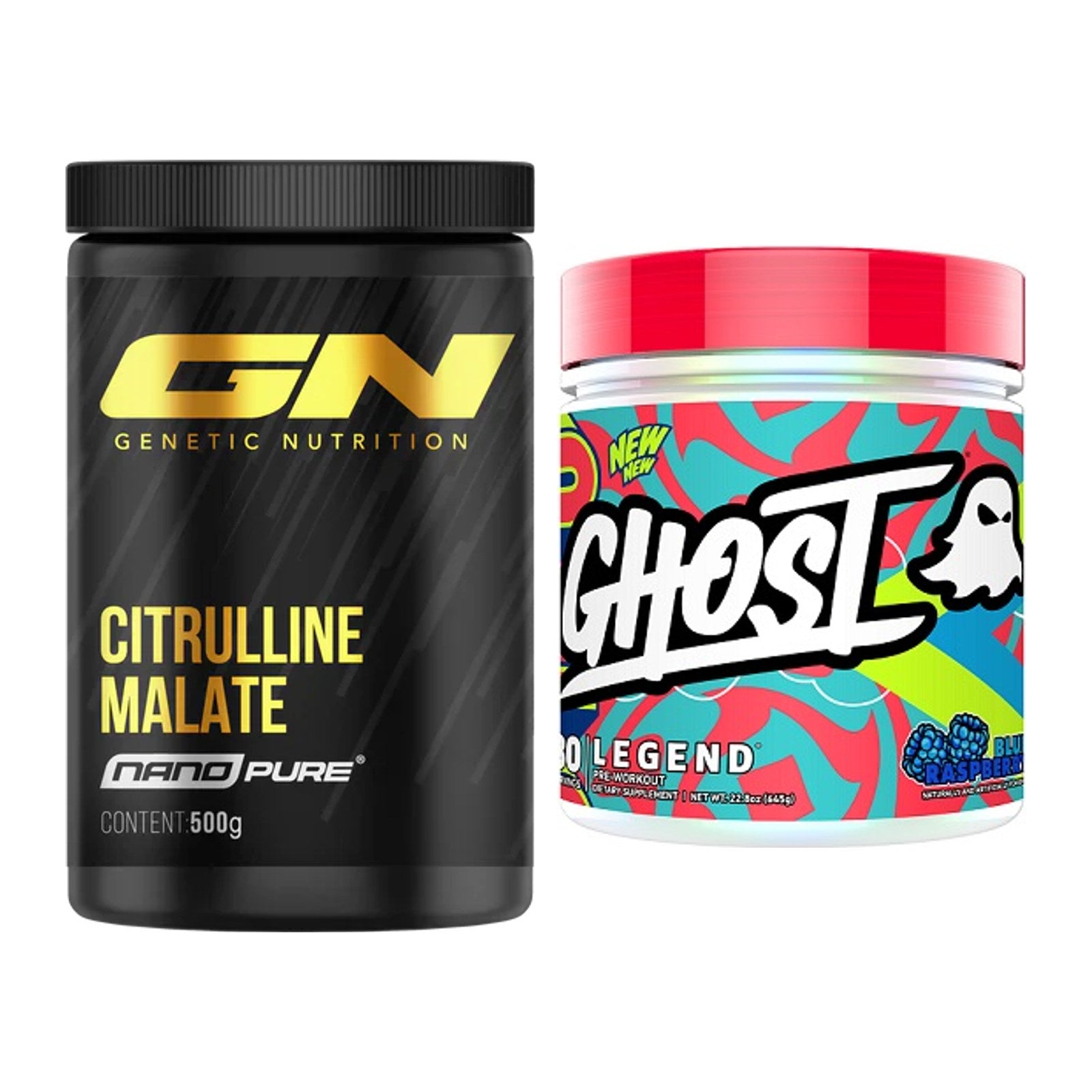 Pump-Set: GN Citrulline Malate + Ghost Legend V4 30 Serv. – alle enthaltenen Artikel