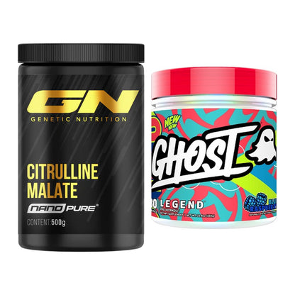 Pump-Set: GN Citrulline Malate + Ghost Legend V4 30 Serv. – alle enthaltenen Artikel