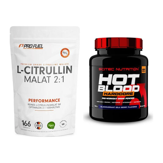 Pump-Set: ProFuel L-Citrullin Malat + Scitec Hot Blood Hardcore 700g – alle enthaltenen Artikel