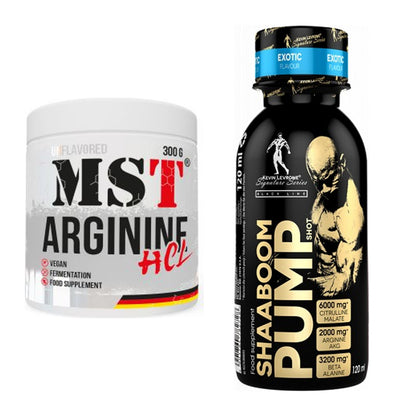 Pump-Set: MST Arginine HCL + Kevin Levrone Shaaboom Pump Shot – alle enthaltenen Artikel