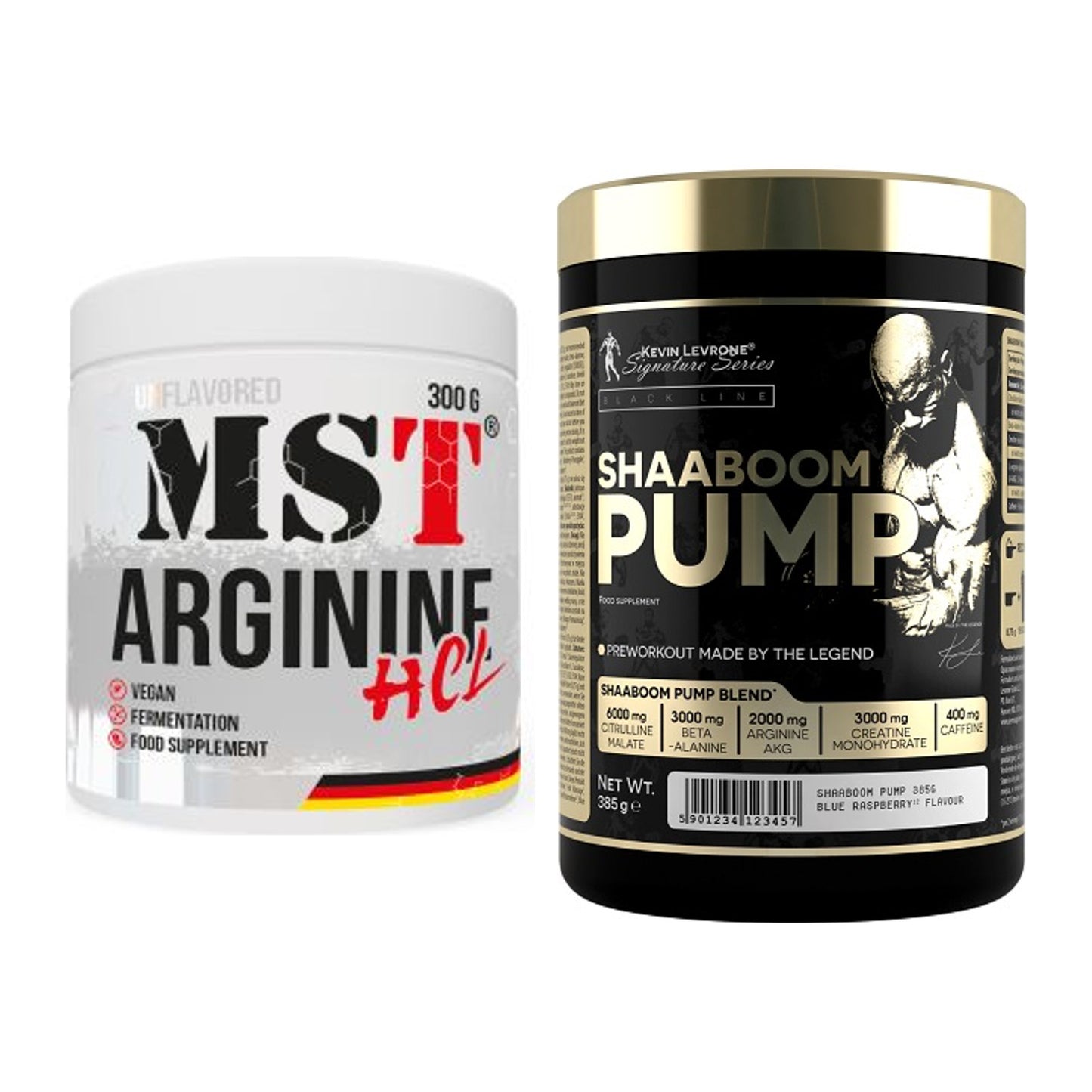 Pump-Set: MST Arginine HCL + Kevin Levrone Shaaboom Pump – alle enthaltenen Artikel