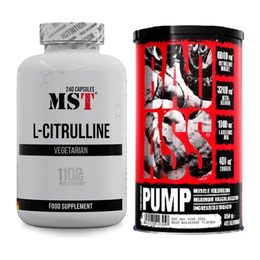 Pump-Set: MST Citrulline + BAD ASS Pump 350g (Dragon Fruit) – alle enthaltenen Artikel
