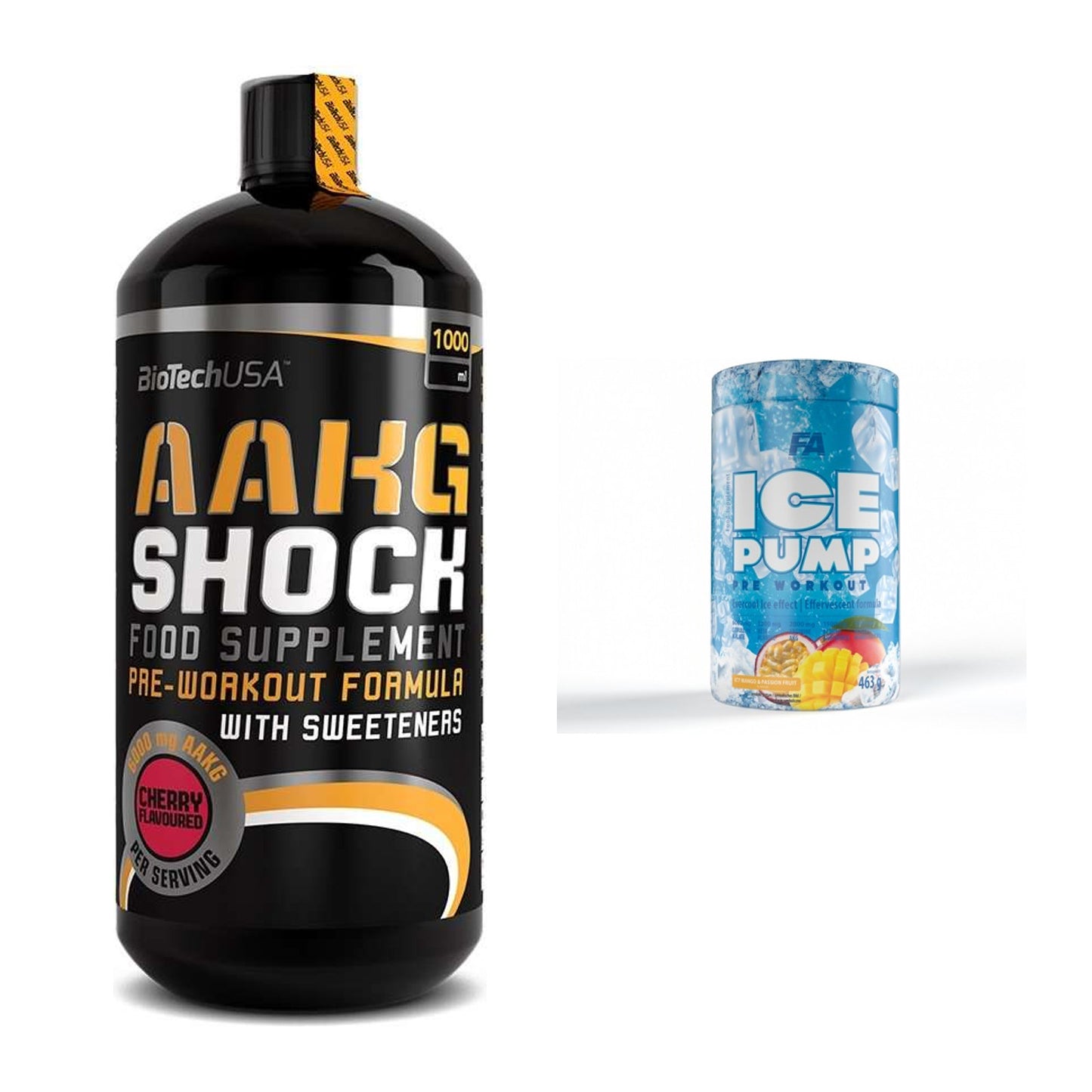 Pump-Set: BioTech AAKG Shock Extreme + FA Nutrition ICE Pump – alle enthaltenen Artikel