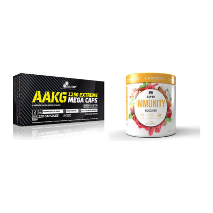 Pump-Set: Olimp AAKG Extreme Mega Caps + FA Nutrition Wellnes Line – alle enthaltenen Artikel
