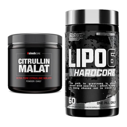 Pump-Set: Sinob Core L-Citrullin Malat + Nutrex Lipo 6 Hardcore – alle enthaltenen Artikel