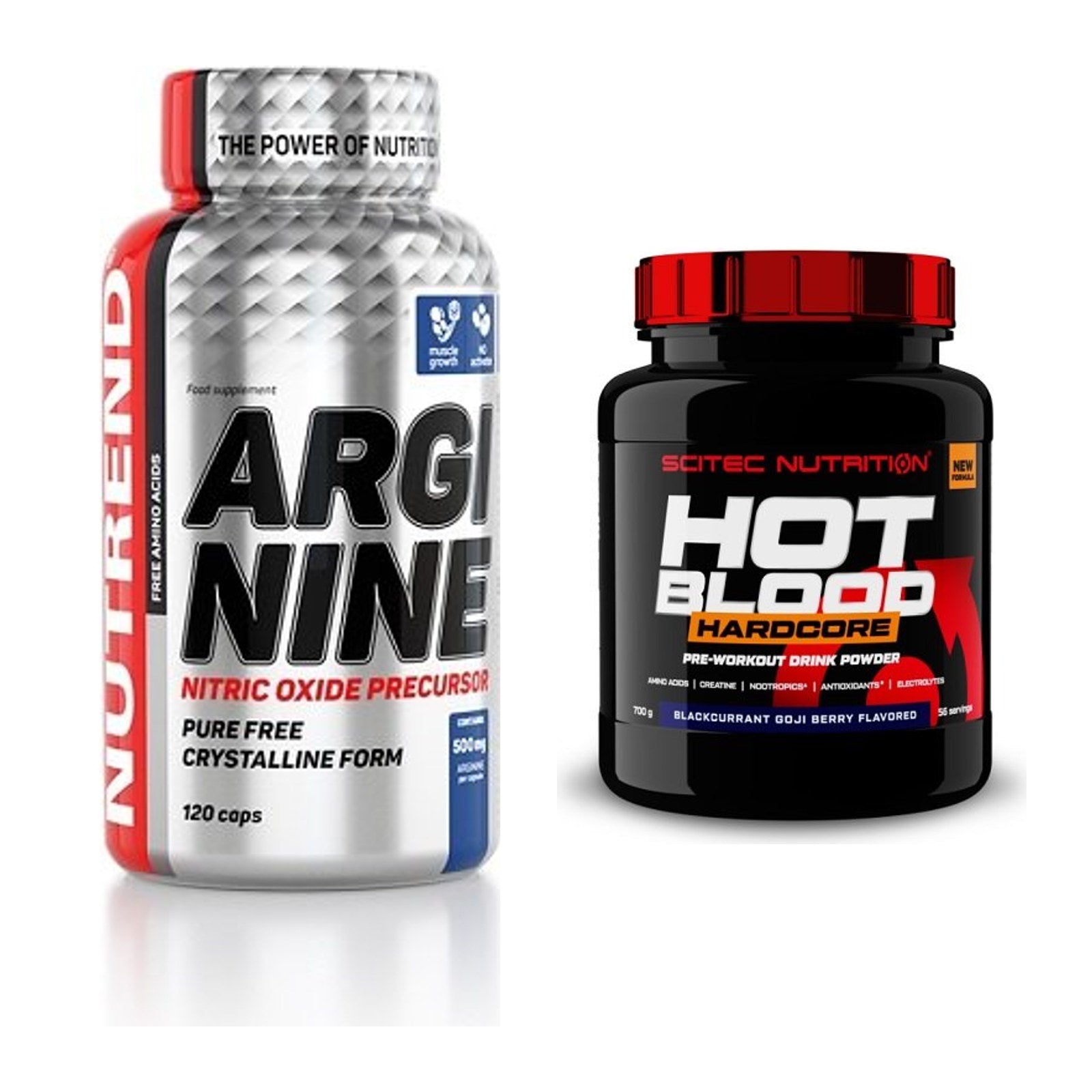 Pump-Set: Nutrend Arginine + Scitec Hot Blood Hardcore 700g – alle enthaltenen Artikel