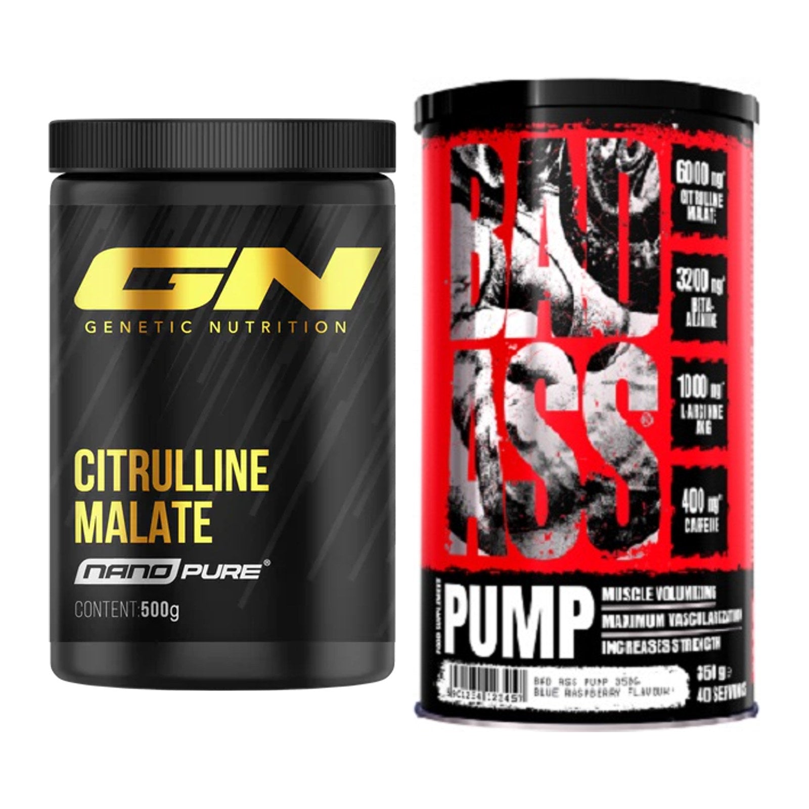 Pump-Set: GN Citrulline Malate + BAD ASS Pump – alle enthaltenen Artikel