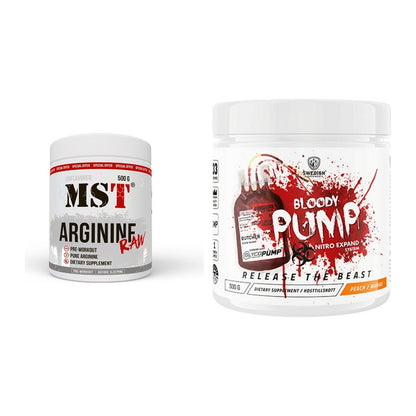 Pump-Set: MST Arginine RAW + Swedish Supplements Bloody Pump – alle enthaltenen Artikel