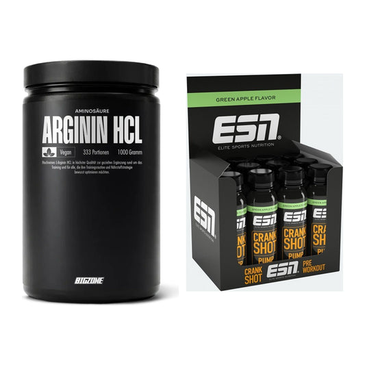 Pump-Set: Big Zone L-Arginin + ESN Crank Pump Shot – alle enthaltenen Artikel