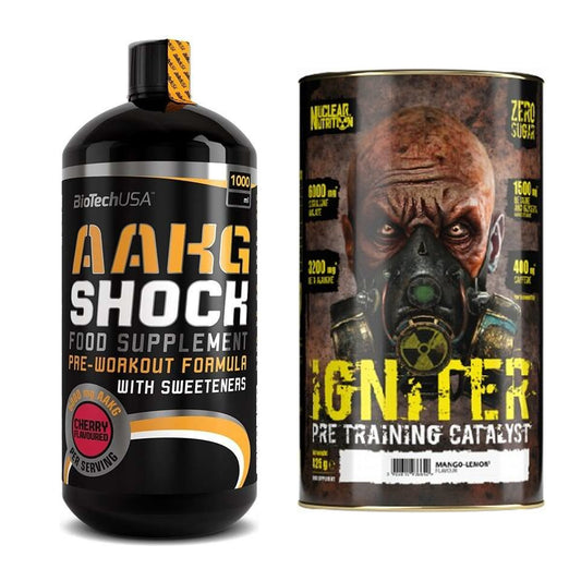 Pump-Set: BioTech AAKG Shock Extreme + Nuclear Nutrition IGNITER – alle enthaltenen Artikel