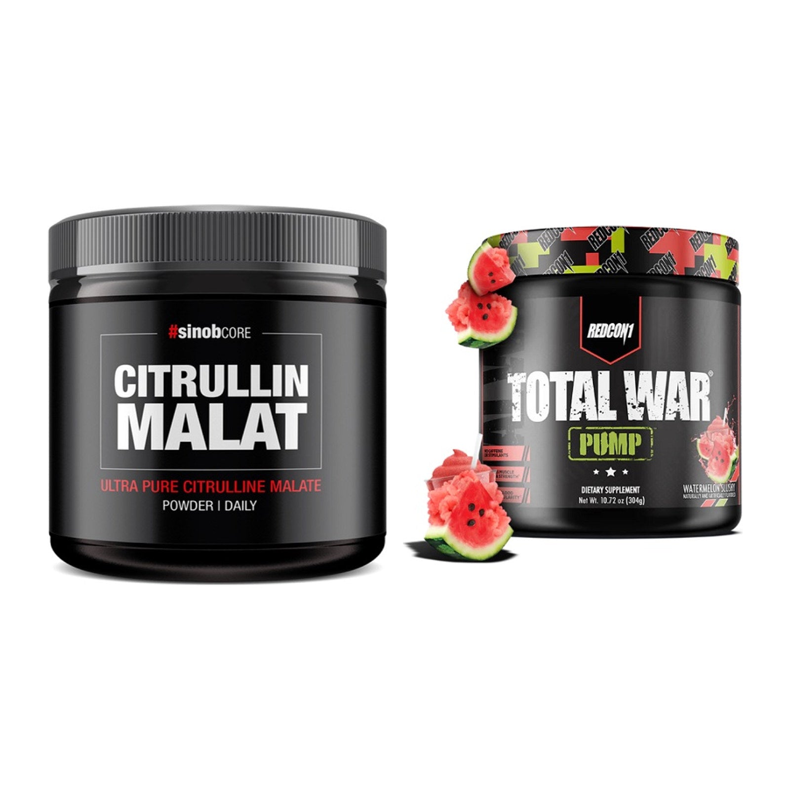 Pump-Set: Sinob Core L-Citrullin Malat + Redcon1 Total War PUMP – alle enthaltenen Artikel