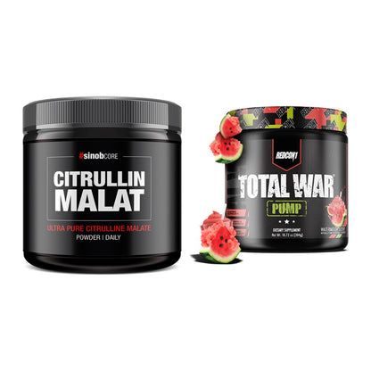 Pump-Set: Sinob Core L-Citrullin Malat + Redcon1 Total War PUMP – alle enthaltenen Artikel