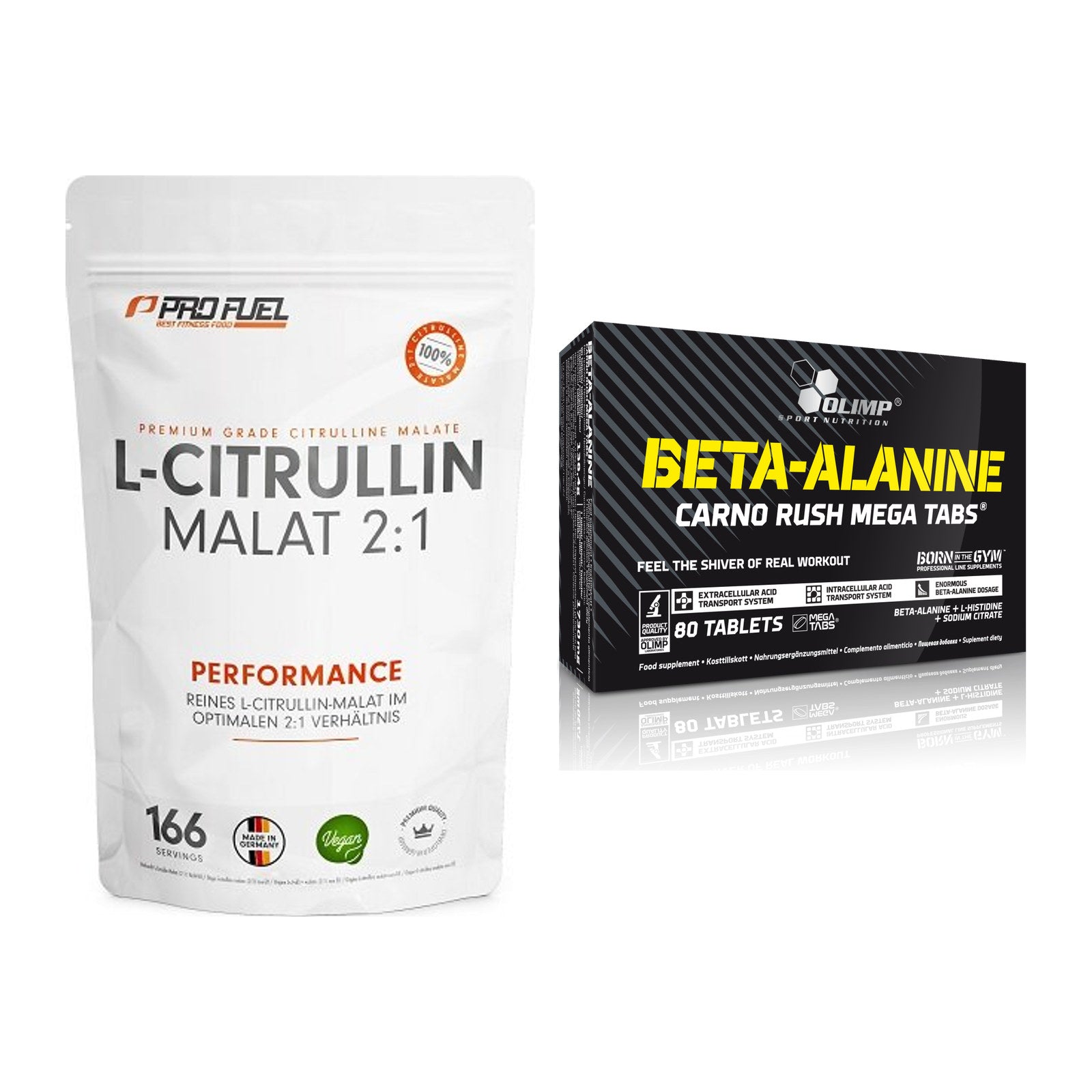 Pump-Set: ProFuel L-Citrullin Malat + Olimp Beta-Alanin Carno Rush – alle enthaltenen Artikel