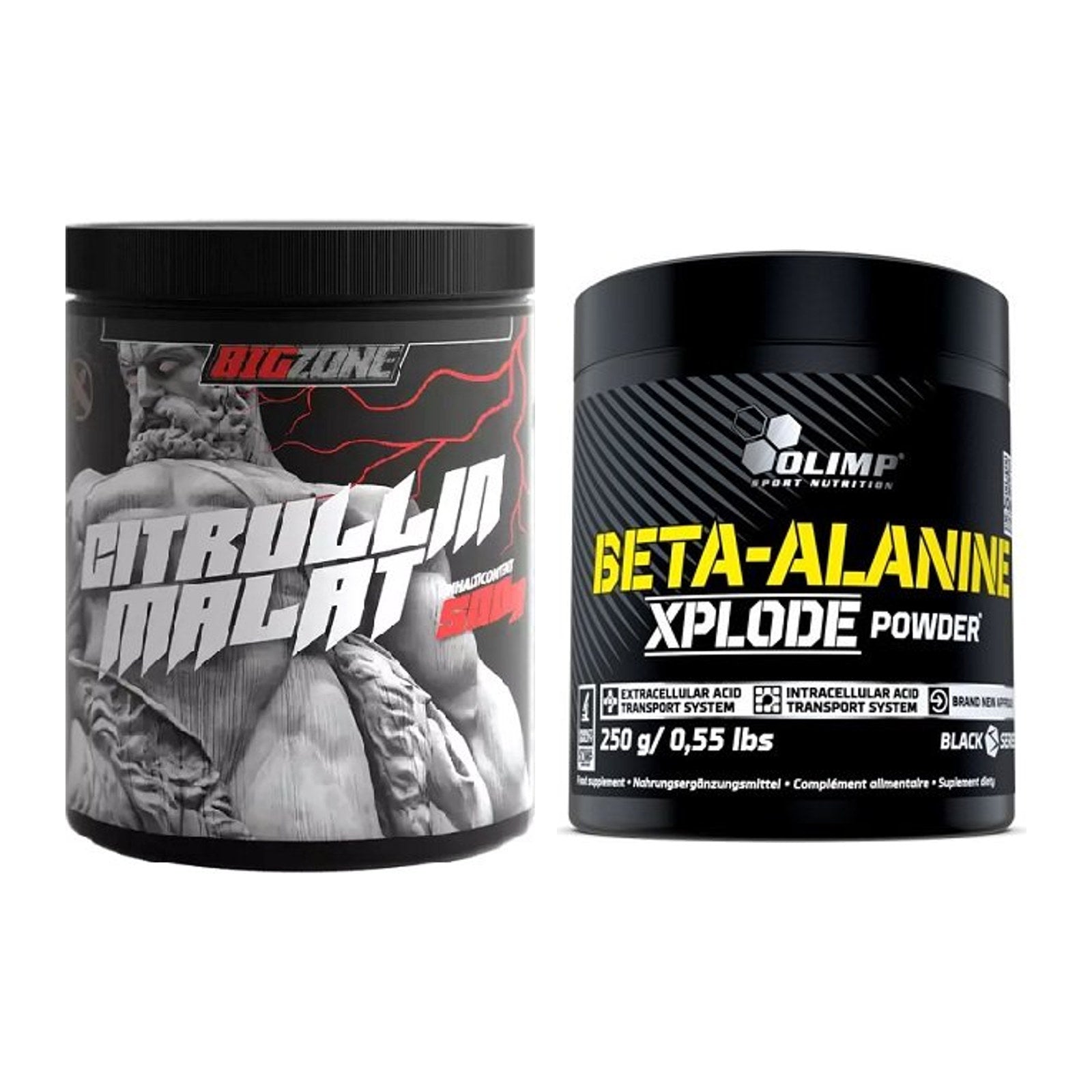Pump-Set: Big Zone Citrullin Malat + Olimp Beta-Alanine Xplode Powder – alle enthaltenen Artikel