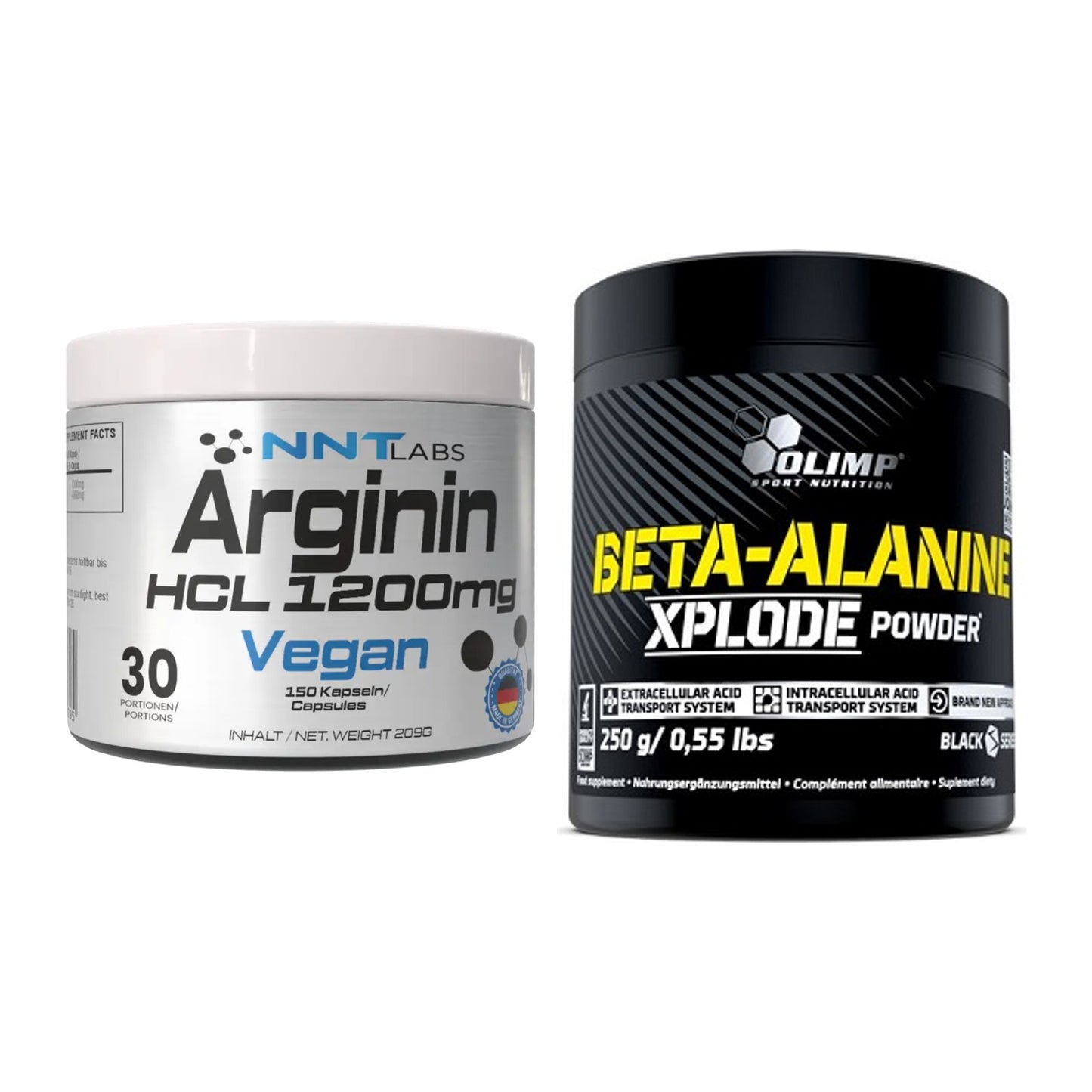 Pump-Set: NNT Arginin HCL 1200 mg + Olimp Beta-Alanine Xplode Powder – alle enthaltenen Artikel