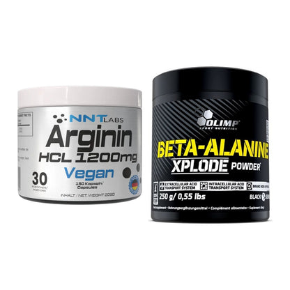 Pump-Set: NNT Arginin HCL 1200 mg + Olimp Beta-Alanine Xplode Powder – alle enthaltenen Artikel