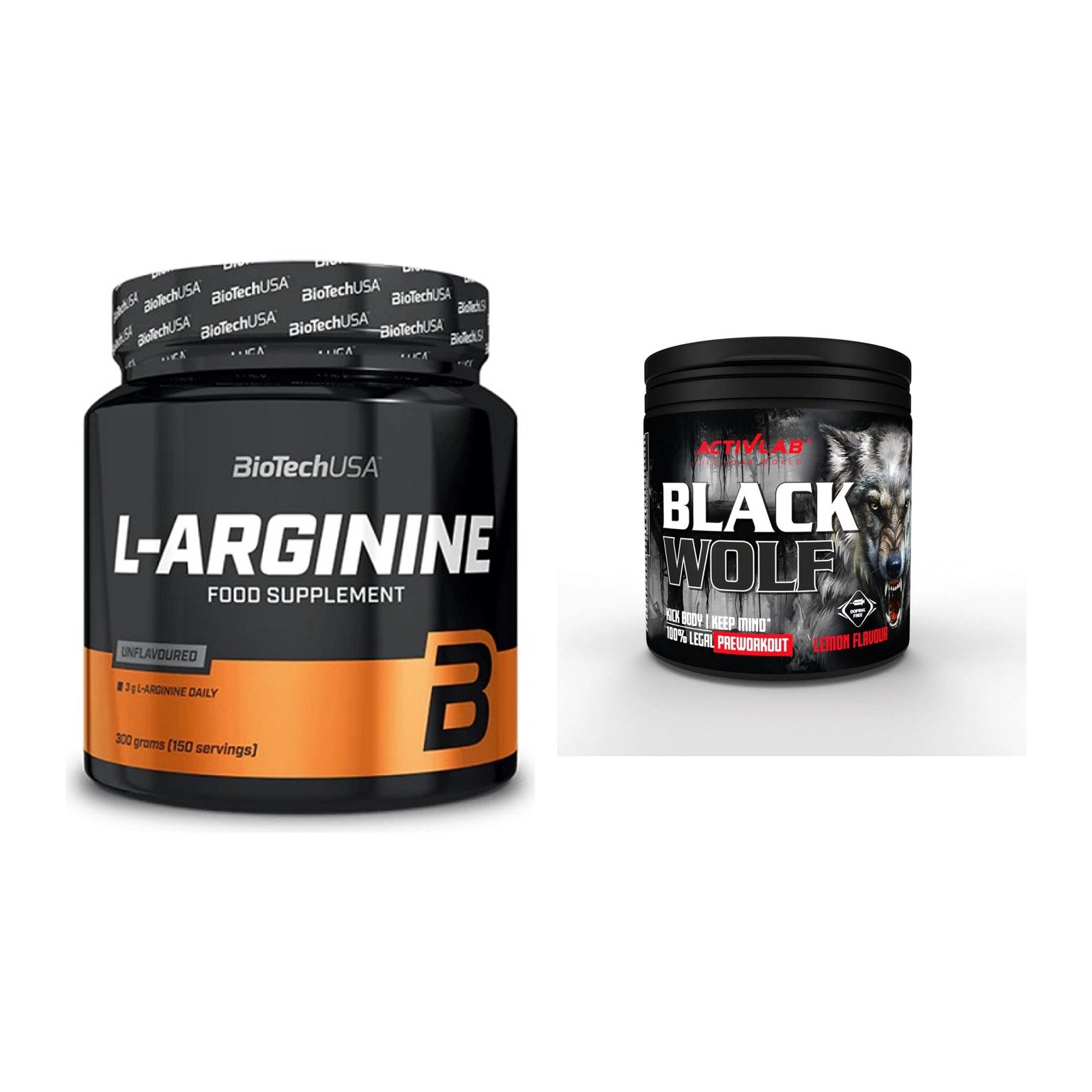 Pump-Set: BioTech L-Arginin + Activlab Black Wolf Pre-Workout – alle enthaltenen Artikel