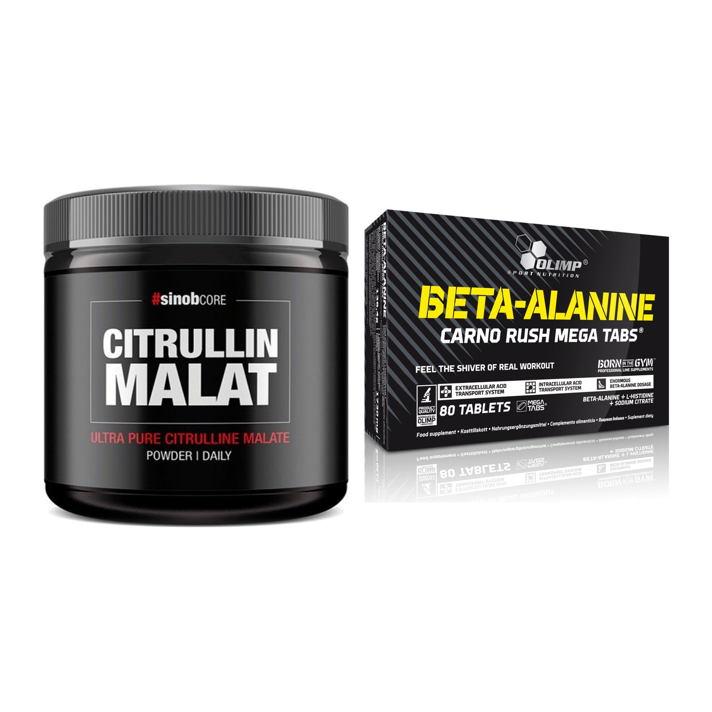 Pump-Set: Sinob Core L-Citrullin Malat + Olimp Beta-Alanin Carno Rush – alle enthaltenen Artikel