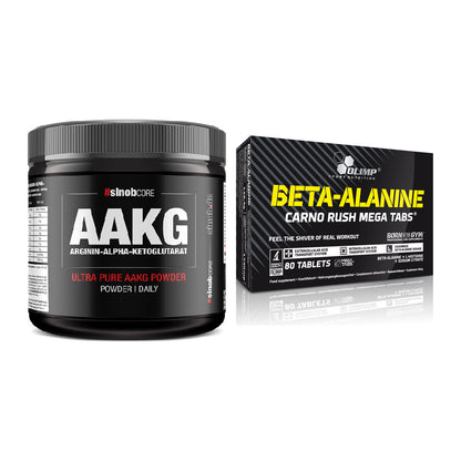 Pump-Set: Sinob Core Arginin AAKG + Olimp Beta-Alanin Carno Rush – alle enthaltenen Artikel