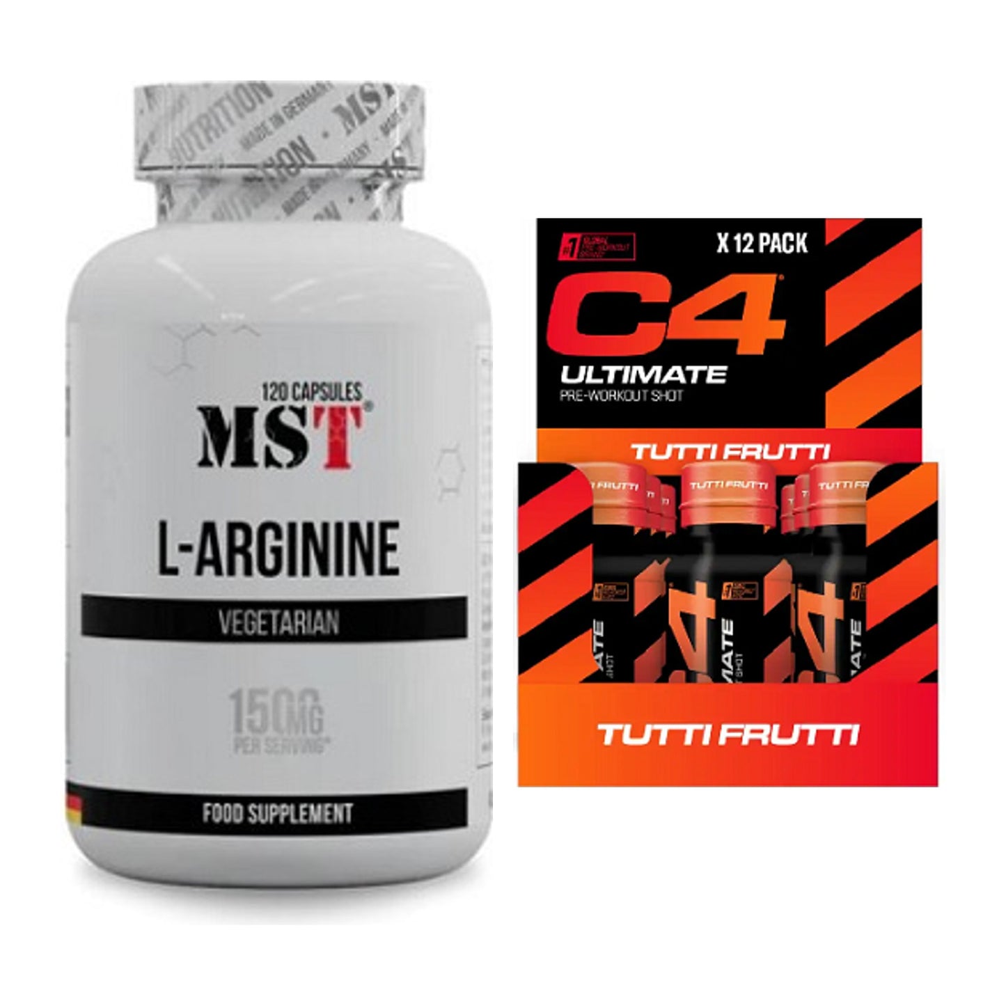 Pump-Set: MST L-Arginine 120 Kaps. + Cellucor C4 Ultimate Pre-Workout – alle enthaltenen Artikel