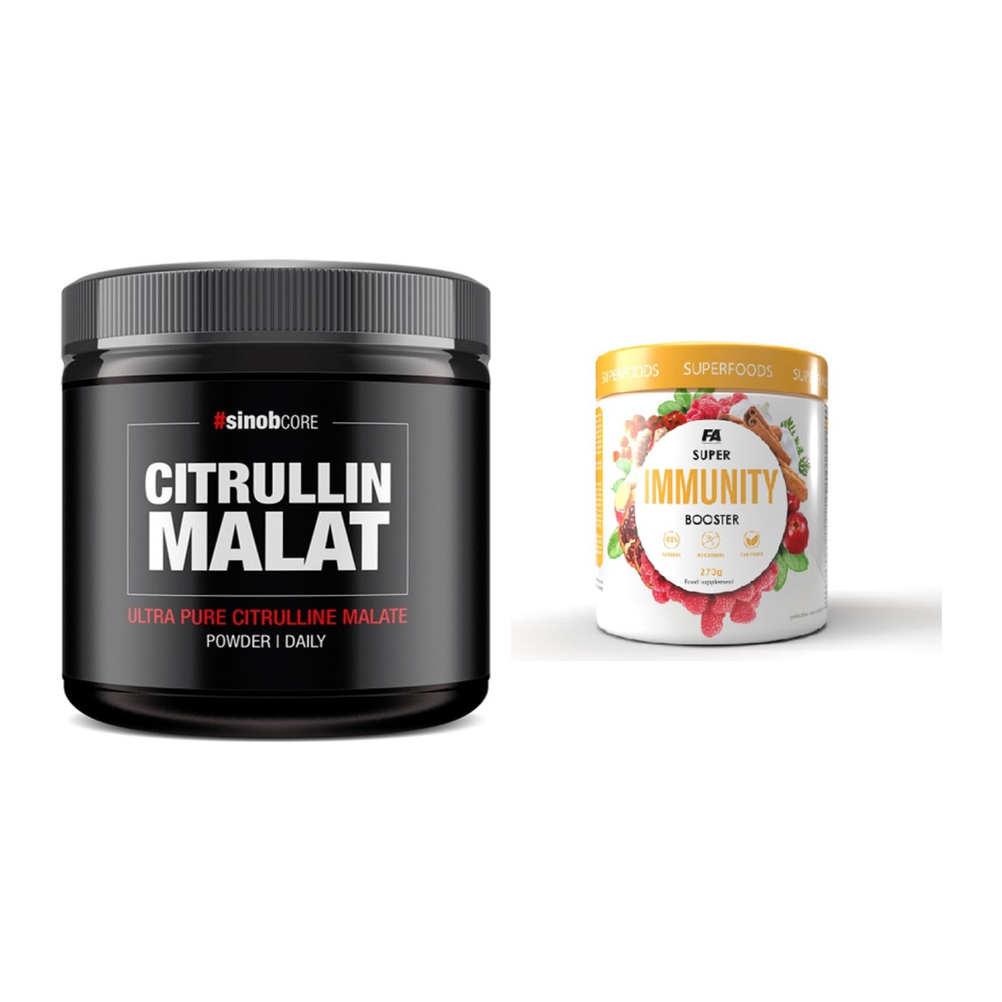 Pump-Set: Sinob Core L-Citrullin Malat + FA Nutrition Wellnes Line – alle enthaltenen Artikel