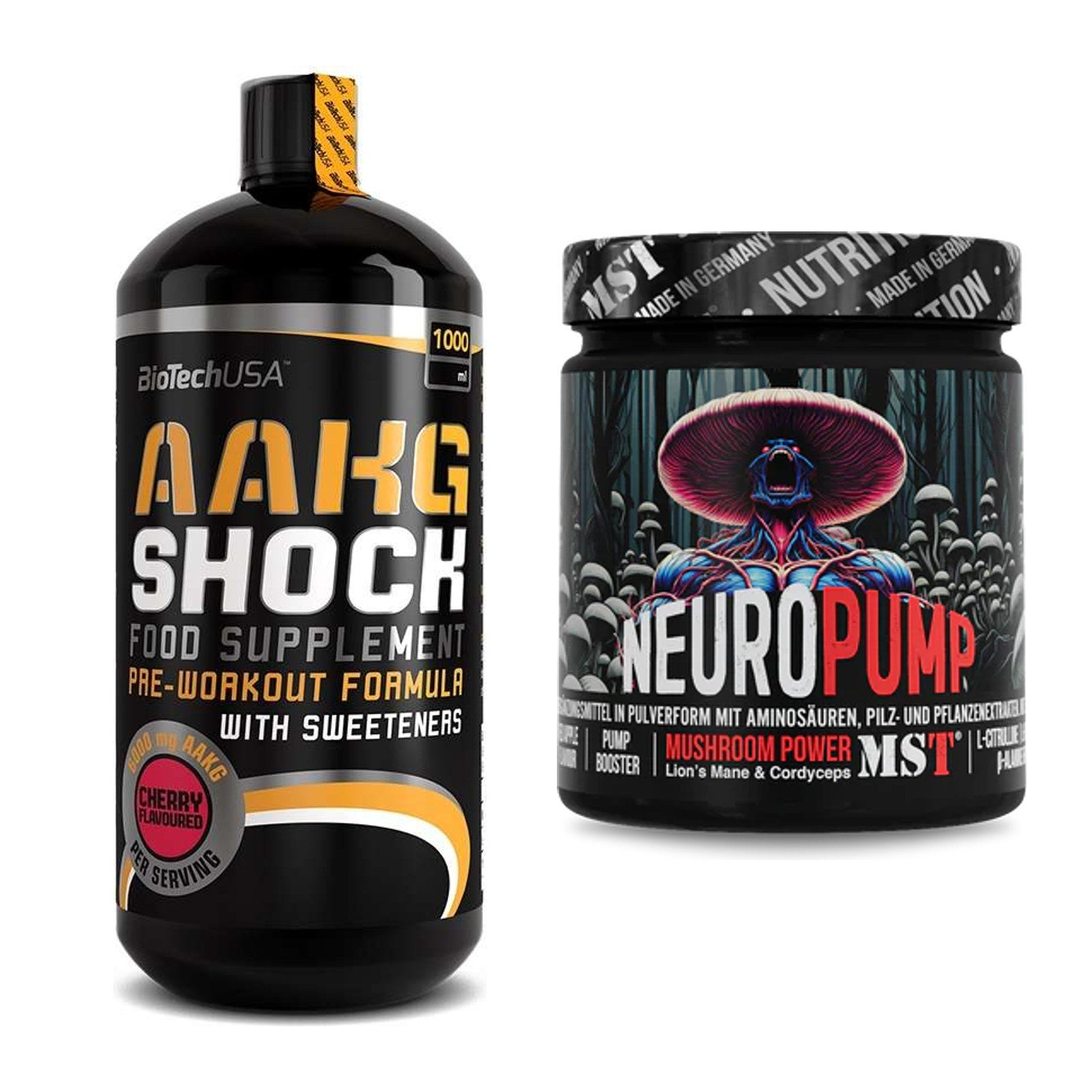 Pump-Set: BioTech AAKG Shock Extreme + MST NeuroPump – alle enthaltenen Artikel