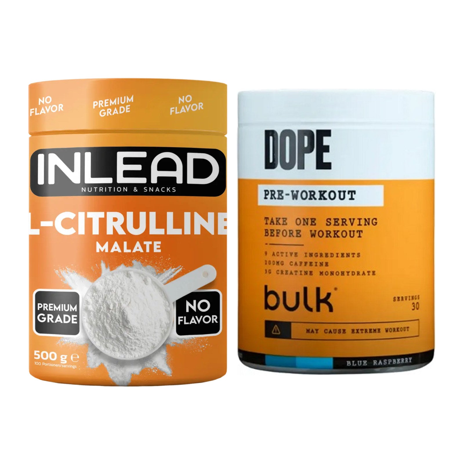 Pump-Set: INLEAD L-Citrullin Malat 2:1 + Bulk Dope Pre-Workout 30 – alle enthaltenen Artikel