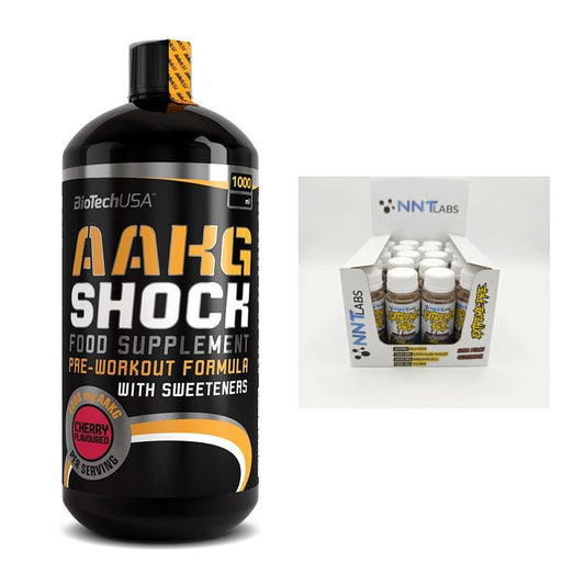 Pump-Set: BioTech AAKG Shock Extreme + NNT Extreme Pre-Workout Shot – alle enthaltenen Artikel