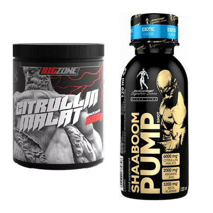 Pump-Set: Big Zone Citrullin Malat + Kevin Levrone Shaaboom Pump Shot – alle enthaltenen Artikel
