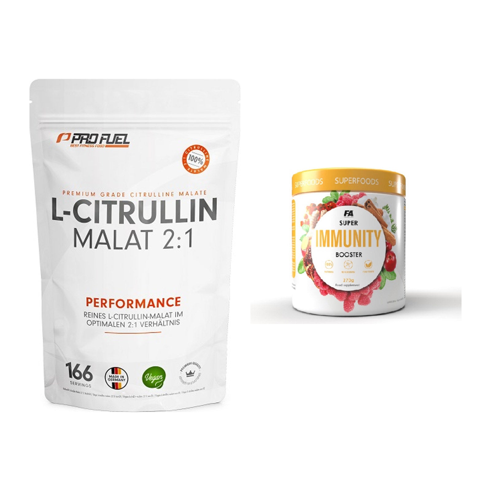 Pump-Set: ProFuel L-Citrullin Malat + FA Nutrition Wellnes Line Super – alle enthaltenen Artikel