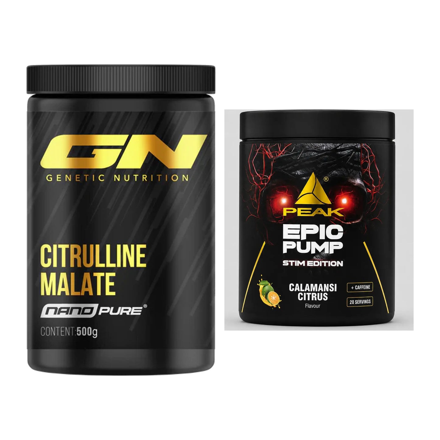 Pump-Set: GN Citrulline Malate + Peak Epic Pump Stim Edition 500g – alle enthaltenen Artikel