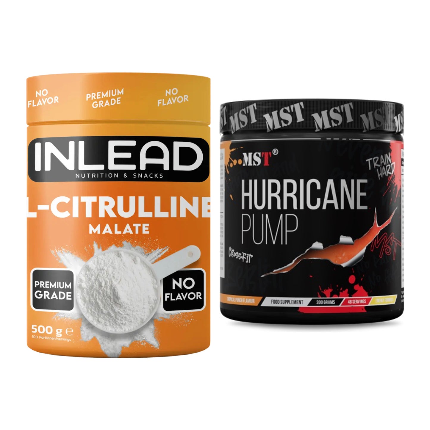 Pump-Set: INLEAD L-Citrullin Malat 2:1 + MST Hurricane Pump – alle enthaltenen Artikel