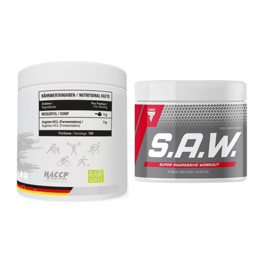 Pump-Set: MST Arginine HCL + Trec Nutrition SAW Booster 200g – alle enthaltenen Artikel